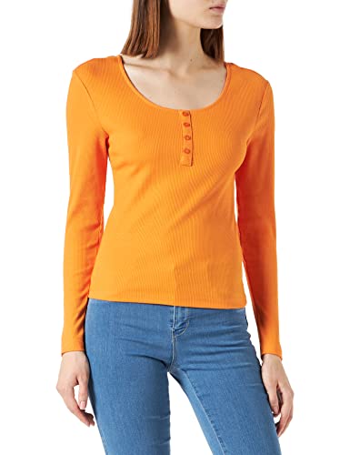 ONLY Damska ONLADA L/S plakietka JRS Top, Sun Orange, S
