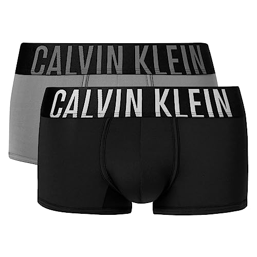 Calvin Klein Męski pakiet 2 bokserów Low Rise Trunks z Stretch, Szary, S