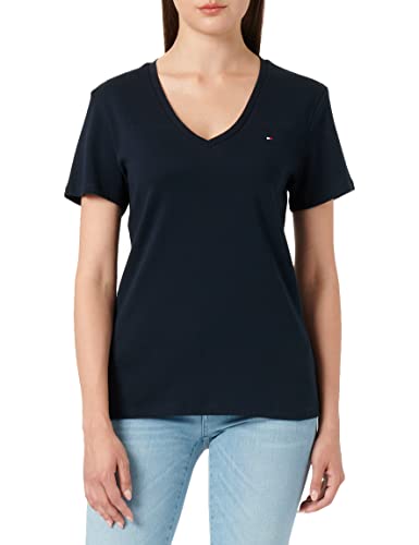 Tommy Hilfiger Damska koszula z dekoltem w serek, Pustynne niebo, XS