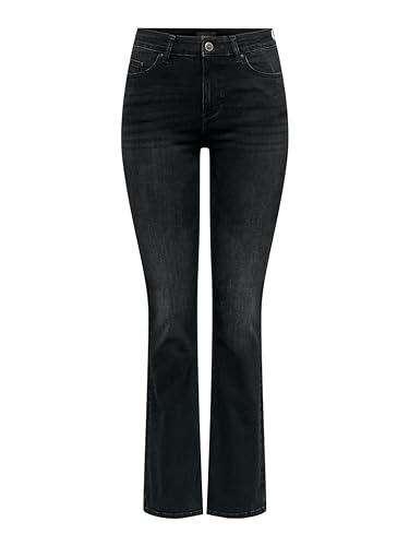 Bestseller A/S Damskie spodnie jeansowe ONLBLUSH MID Flared DNM TAI1099 NOOS ze stretchem, Washed Black, XS/34, Washed Black, (XS) W / 34L