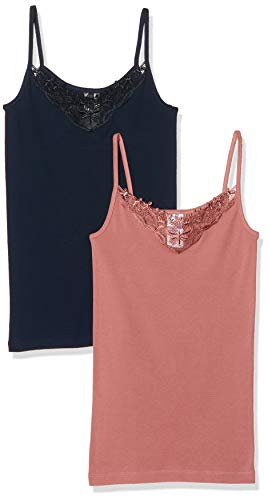 ONLY Onlkira Life Lace Singlet Top Noos, 2 sztuki, Niebieski (Night Sky Pack: Night Sky/Withered Rose), L