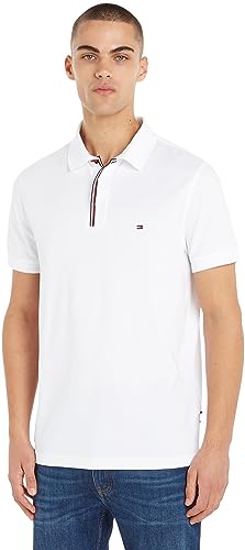 Tommy Hilfiger Męska koszulka polo RWB z plisą REG S/S, biała, L, biały, L