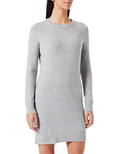Vero Moda Kobiety Vmdoffy Ls O-Neck Dress Ga Noos Sukienka, Szary (Light Grey Melange), S