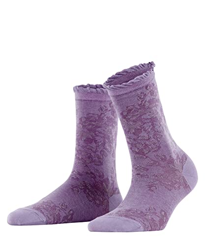 FALKE Kobiety Skarpety Gentle Woman W SO Organiczna Bawełna z wzorem 1 Para, Fioletowy (Lavender 8736), 37-38