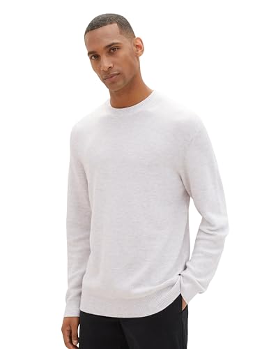 TOM TAILOR sweter męski, 32715 - Vintage Beige Grey Melange, M