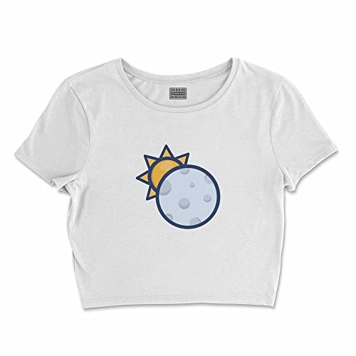 Bona Basics, Damski T-shirt basic, z nadrukiem cyfrowym, 100 bawełny, biały, swobodny, damski top, rozmiar: XL, biały, XL