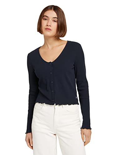 TOM TAILOR Denim Damski Kardigan z długim rękawem 1030173, 10668 - Sky Captain Blue, L