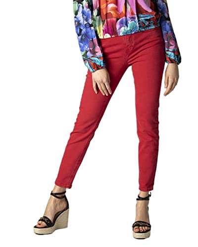 Desigual Dżinsy damskie Denim_Carlota, czerwony, 38 PL