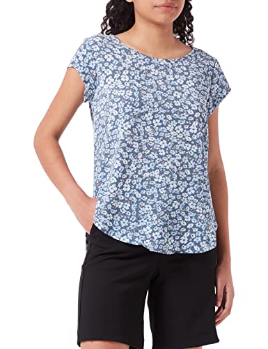 ONLY Women's ONLVIC S/S AOP TOP NOOS PTM T-Shirt, Vintage Indigo/AOP: Ranch Flower, 38