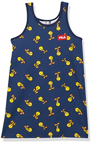 Fila Dziewczęca Lankau AOP bezrękawnik sukienka typu playwear, Średniowieczny niebieski ptaszek Aop, 86/92 cm