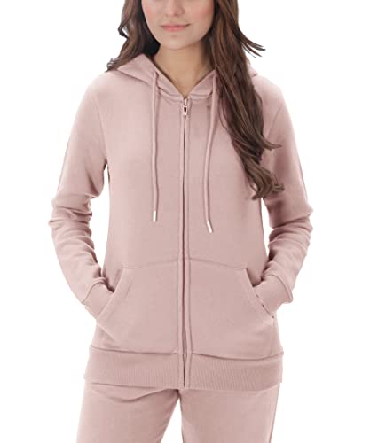 M17 Damska bluza z kapturem, z recyklingu, prosta bluza z kapturem, zapinana na zamek błyskawiczny, casualowa, miękka bluza z kapturem, różowy, M