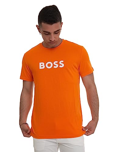BOSS Koszulka męska z okrągłym dekoltem RN, pomarańczowy, XXL