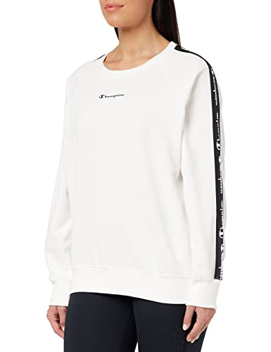 Champion Damska bluza sportowa z taśmą Crewneck, biały, L