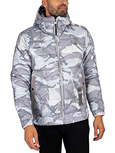 G-STAR RAW Męska kurtka Meefic Sqr pikowana HDD JKT, Wielokolorowy (chłodny szary leśny kamuflaż C441-D436), XL