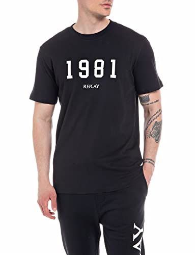 Replay T-shirt męski, Black 098, M
