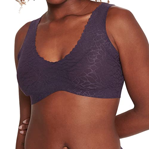 Sloggi Damski Zero Feel Lace 2.0 Bralette Top, Blueberry, M, niebieski (Blueberry), M