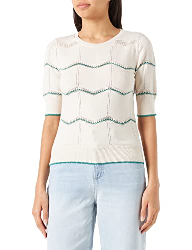 Morgan damski sweter z krótkim rękawem MPUCE średniozielony TXS, Zieleń warzywna, XS