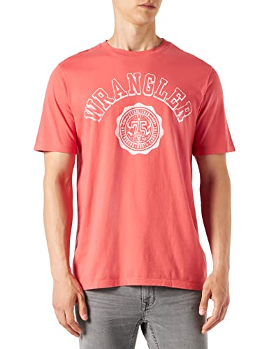Wrangler T-shirt męski Collegiate Tee, Spiced Coral, S