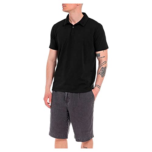 Replay M6454 męska koszula polo, 098 czarna, M, 098 BLACK, M