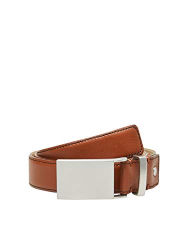 SELECTED HOMME Męski pasek Slhbaxter Plate Belt Noos B, brązowy (Cognac), 95
