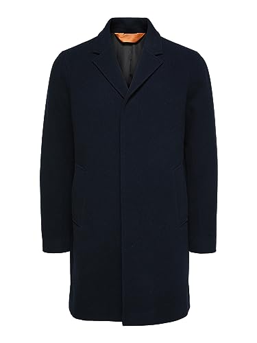 SELECTED HOMME BLACK Mężczyźni Slhhagen W Coat B płaszcz, Ciemny sapphire/wzór: twill, XL