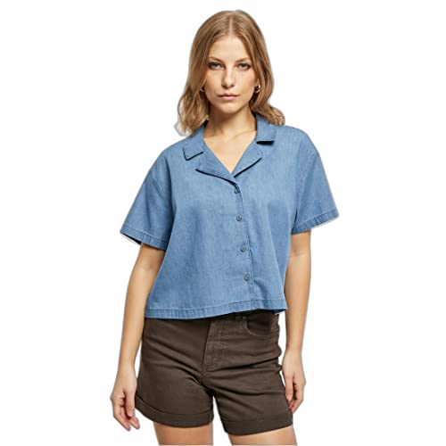Urban Classics Damska koszulka damska Light Denim Resort, Skyblue Washed, S