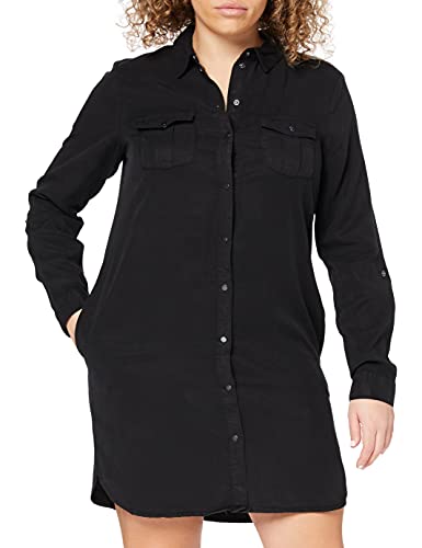 VERO MODA Damska sukienka dżinsowa VMSILLA LS Short Dress LT BL GA NOOS, czarny (czarny), XXL