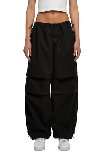 Urban Classics Damskie spodnie z bawełny Parachute, czarny, XXL