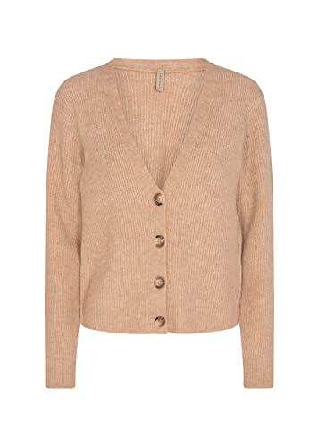 Soya Concept Sweter damski kardigan, Melanż piaskowy, M