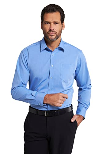 JP 1880 Męska koszula duże rozmiary plus size L-8XL koszula, biznesowa, nie wymaga prasowania, kołnierz kent, długi rękaw, Comfort Fit, do 8XL jasnoniebieska 4XT 804890700-4XT, jasnoniebieski, 4XL