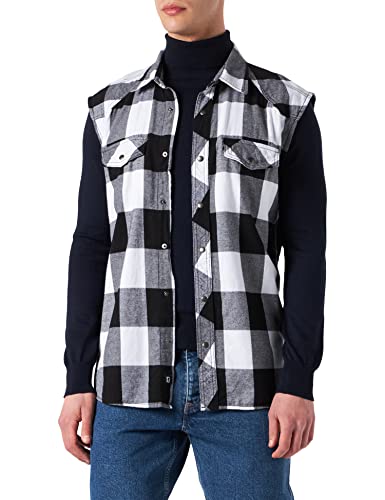 Brandit Męska koszula bez rękawów, biały/czarny, 5XL