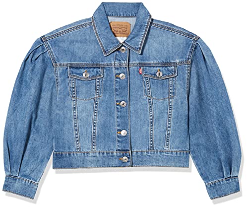 Levi's Kids Dziewczęca Lvg ponadwymiarowa plisa SLV kurtka truckr, Kamień milowy, 12 Lata