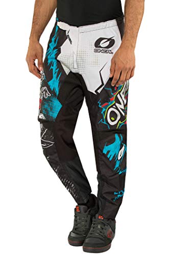 O'NEAL | Spodnie motocrossowe | MX Enduro | wyjątkowa swoboda ruchów, pełna podszewka, gumowa wyściółka dla dodatkowej ochrony | Spodnie Element Villain | Dorośli | Białe | Rozmiar 36