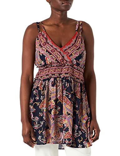 Joe Browns Damska koszulka z ramiączkami w kwiaty, długa, czarna, 10