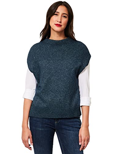STREET ONE Damski sweter A302125, głęboki morski melanż, 36, Deep Teal Melange, 36