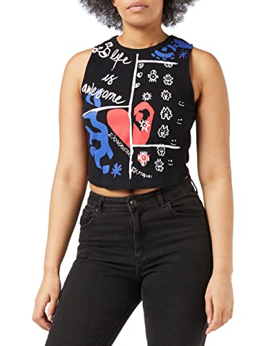 Desigual T-shirt damski Ts_Leah, czarny, L