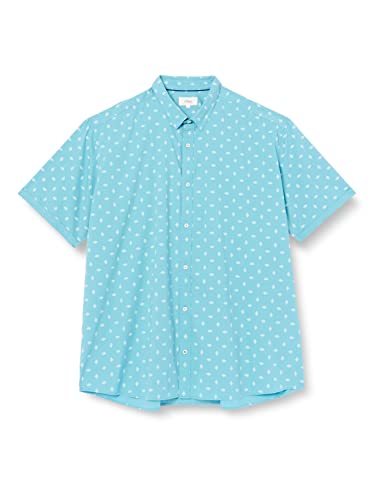 s.Oliver Męska koszula z krótkim rękawem, turkusowy/niebieski, XXL