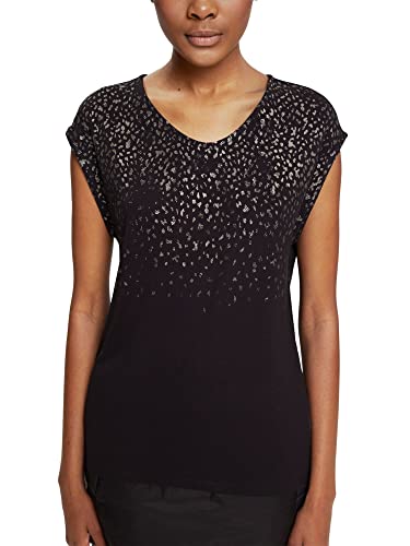 ESPRIT Collection Damska koszulka 112EO1K327, 001/BLACK, XS, 001/Black, XS