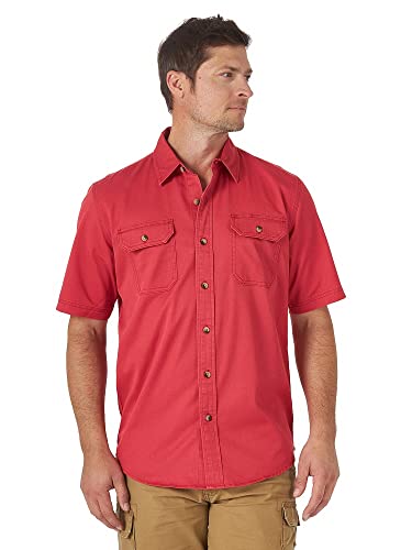 Wrangler Authentics Męska koszula z krótkim rękawem 'Weather Anything', Kardynał, S