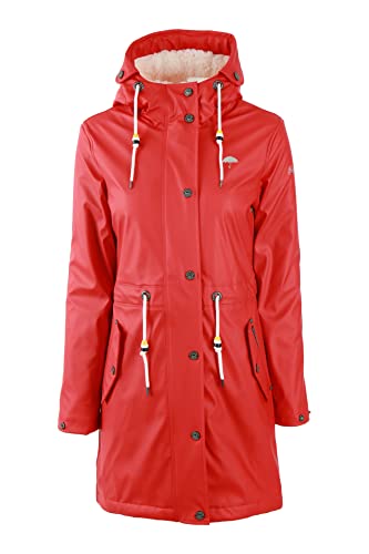 Schmuddelwedda Płaszcz przeciwdeszczowy z podszewką pluszową damski 34323144, czerwony, S