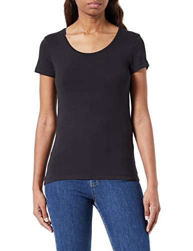 Vila Damska koszulka Vidaisy O-Neck S/S Top Noos, czarny, L