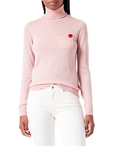 Love Moschino Damski turtleneck with Patch Pocket Top, Rosa, 42