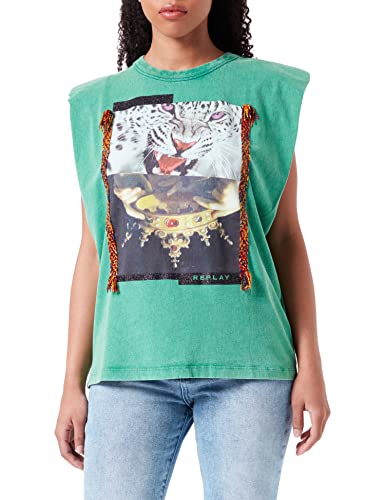 Replay T-shirt damski, 639 Green, XXS