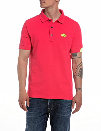 Replay Męska koszula polo M3540A, 897 różowa, S, 897 różowy, S