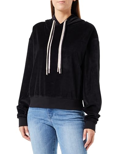 Replay Damska bluza z kapturem oversize, 098 BLACK, XXS