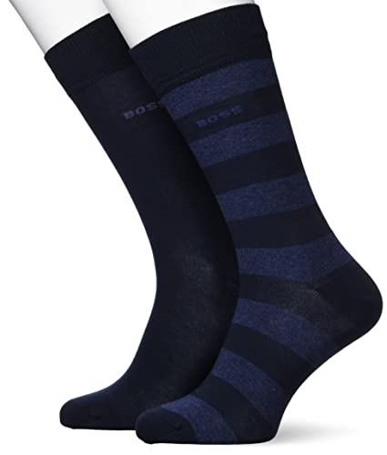BOSS Męskie skarpetki 2P RS BlockStrCol CC Regular Socks, Open Blue, 40-46, Open Blue, 46 EU