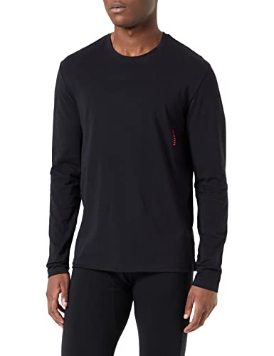 HUGO Męska koszulka z długim rękawem, czarna, S