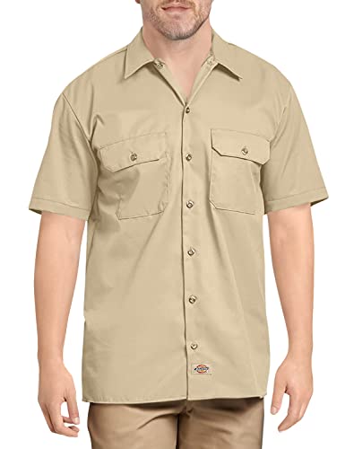 Dickies Męska koszula robocza z krótkim rękawem - biała, Piasek pustynny, XL