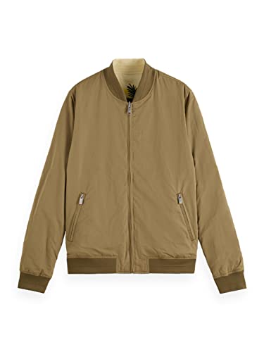 Scotch & Soda Męska kurtka Bomber Odwracalna kurtka, Kaki 0414, S