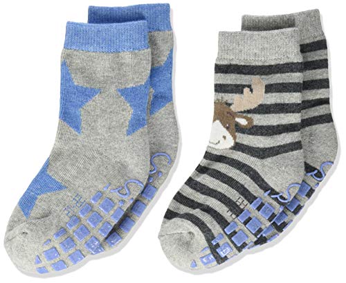 Sterntaler Skarpety niemowlęce chłopcy ABS Dp Elch Socks, jasnoszary Mel, 22 EU